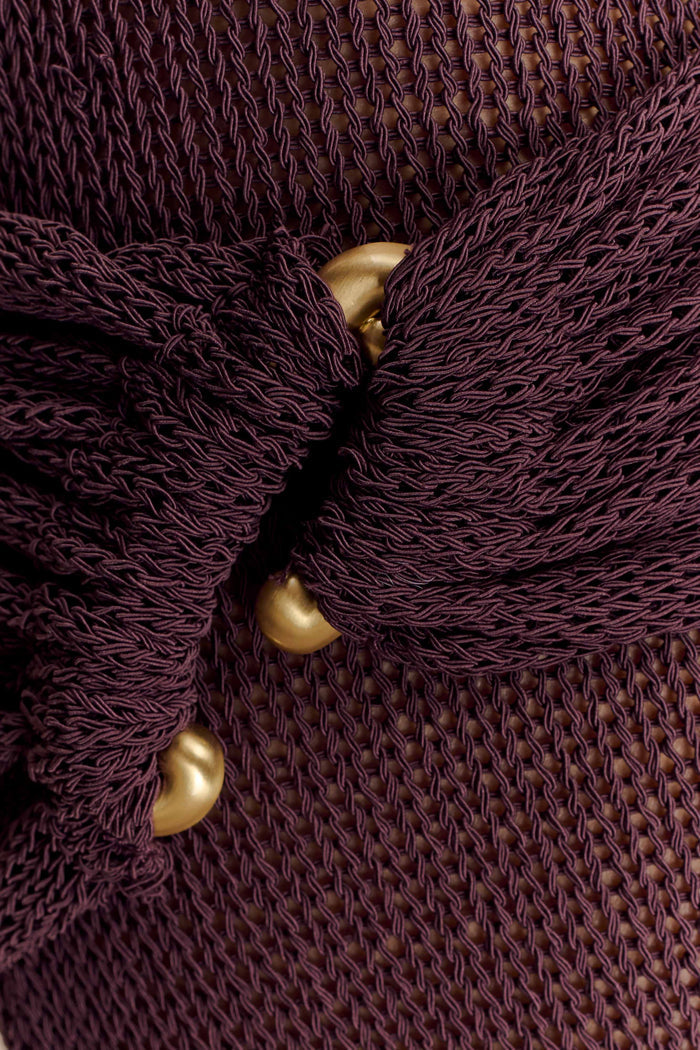 Reece Halter Knit Maxi Dress - Chocolate