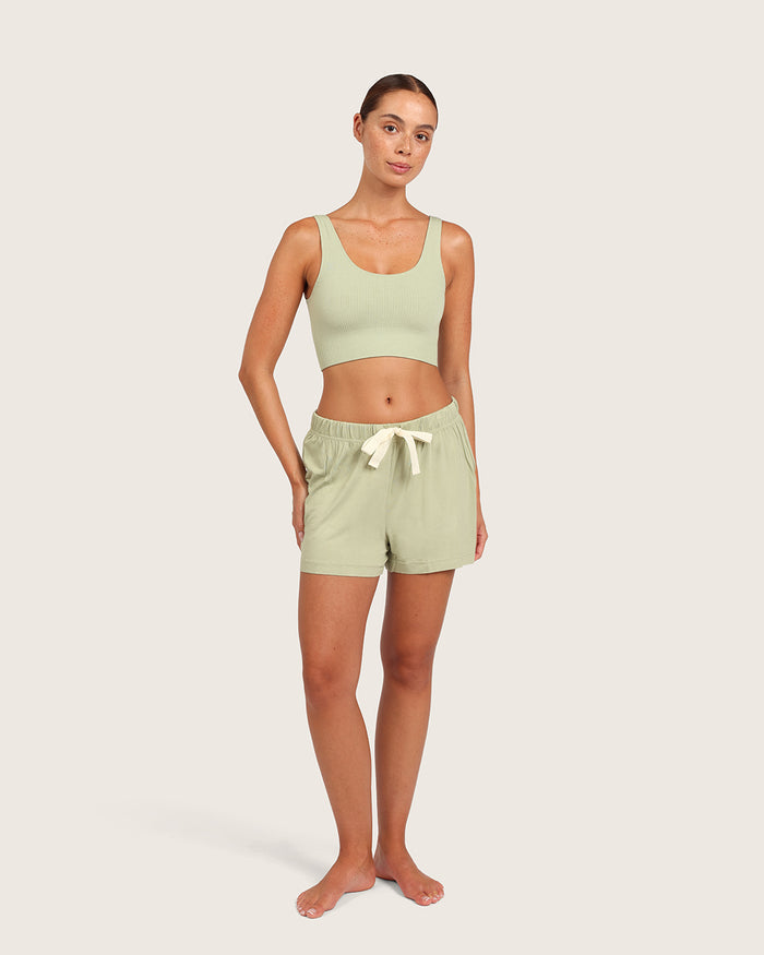 Ribbed Seamfree Crop-Sage