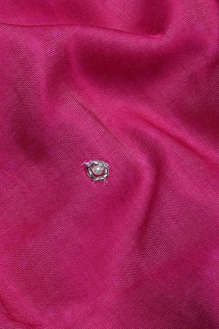 Rich Pink Embroidered Silk Saree