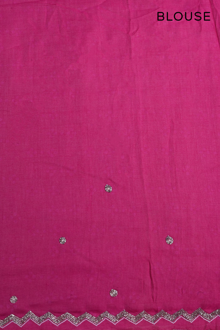 Rich Pink Embroidered Silk Saree