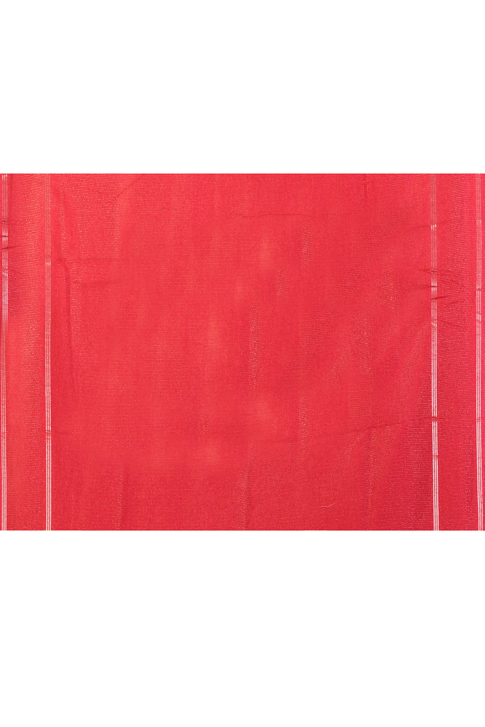 Rich Pink Embroidered Tussar Silk Saree