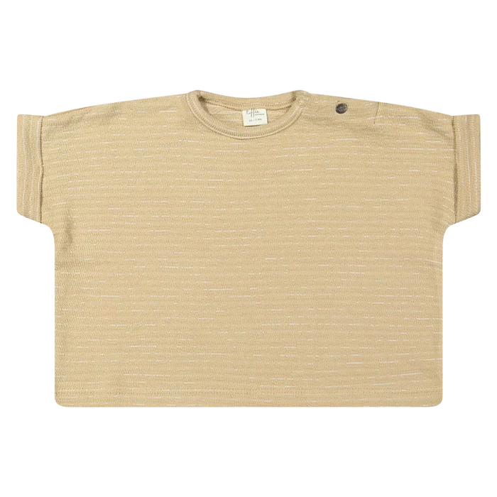 Riffle (Amsterdam) - Organic Boxy Tee & Short Set - Sand Stripe-Sets-1M-Posh Baby