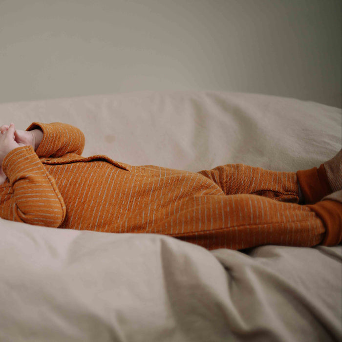 Riffle (Amsterdam) - Organic Cotton Romper - Sky Stripes-Footies + Rompers (Fashion)-0-3M (1M)-Posh Baby