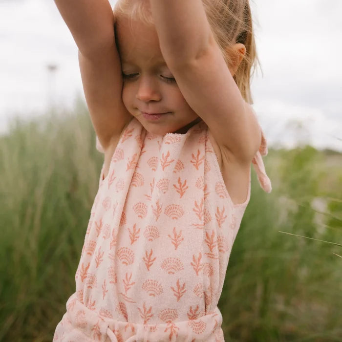 Riffle (Amsterdam) - Organic Terry Tank & Legging Set - Coral-Sets-9M-Posh Baby