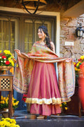 Rose Gold Paisley Anarkali Set