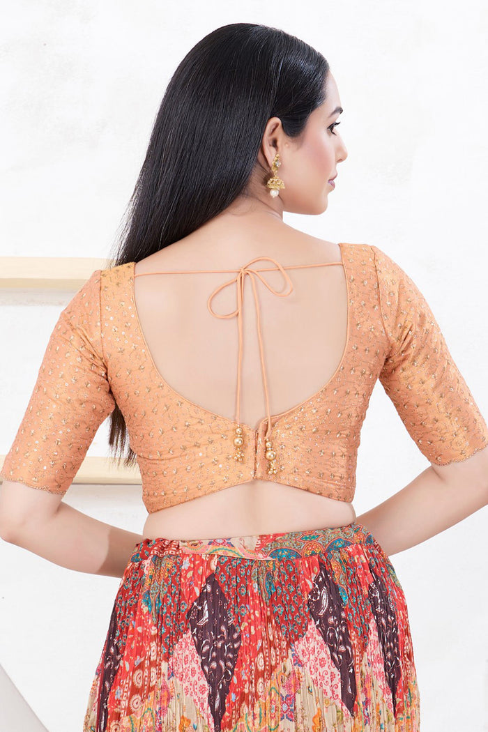 Rose Gold Tissue Embroidered Blouse