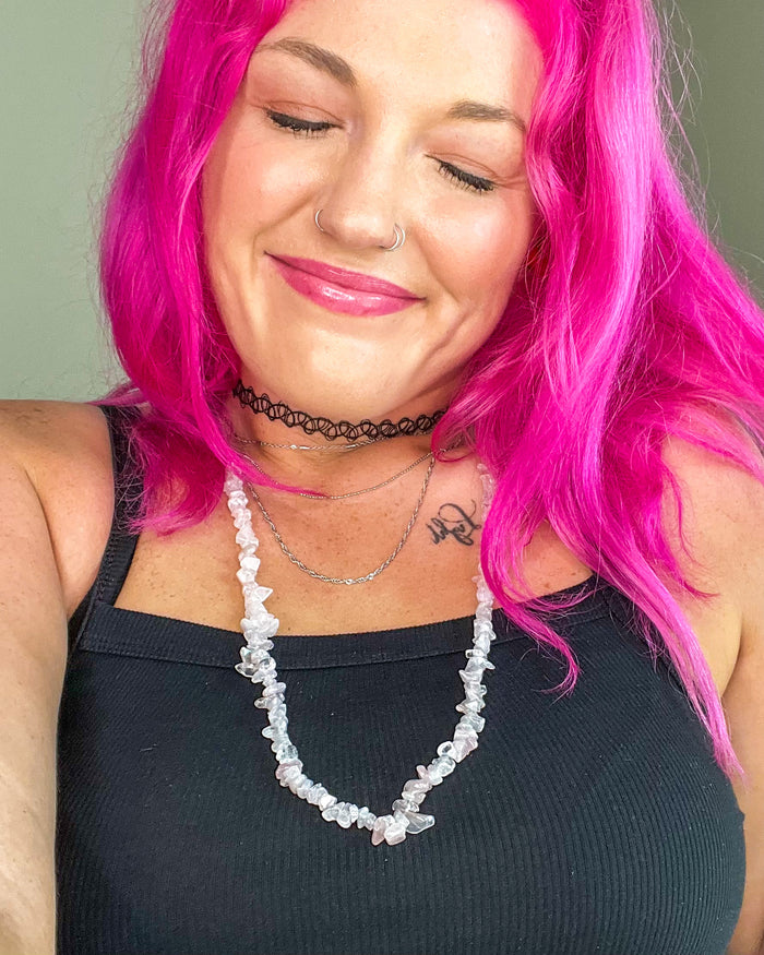 Rose Quartz Chip Necklace