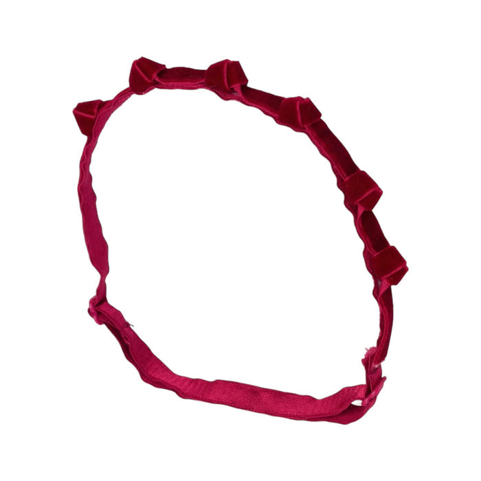 Rosebud Burgundy Velvet Headband Wrap