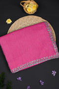 Royal Pink Embroidered Silk Saree