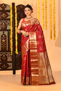 Ruby Royale Gold Zari Butta Kanjivaram Silk Saree
