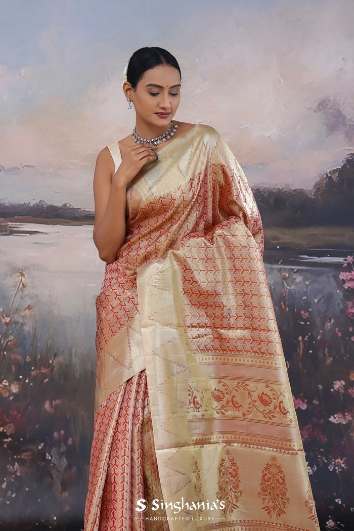 Rust Brown Kanjivaram Saree