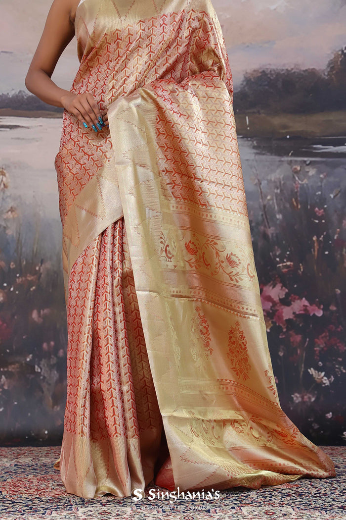 Rust Brown Kanjivaram Saree