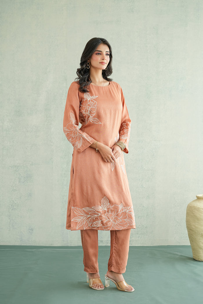 Rust Petal Trail Kurti