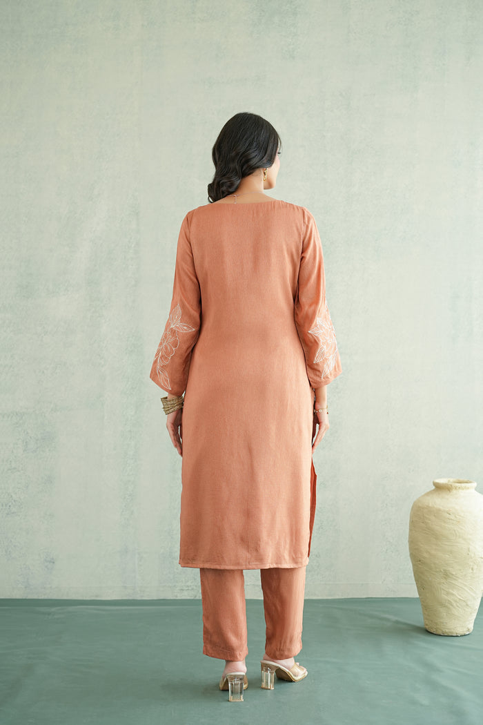 Rust Petal Trail Kurti