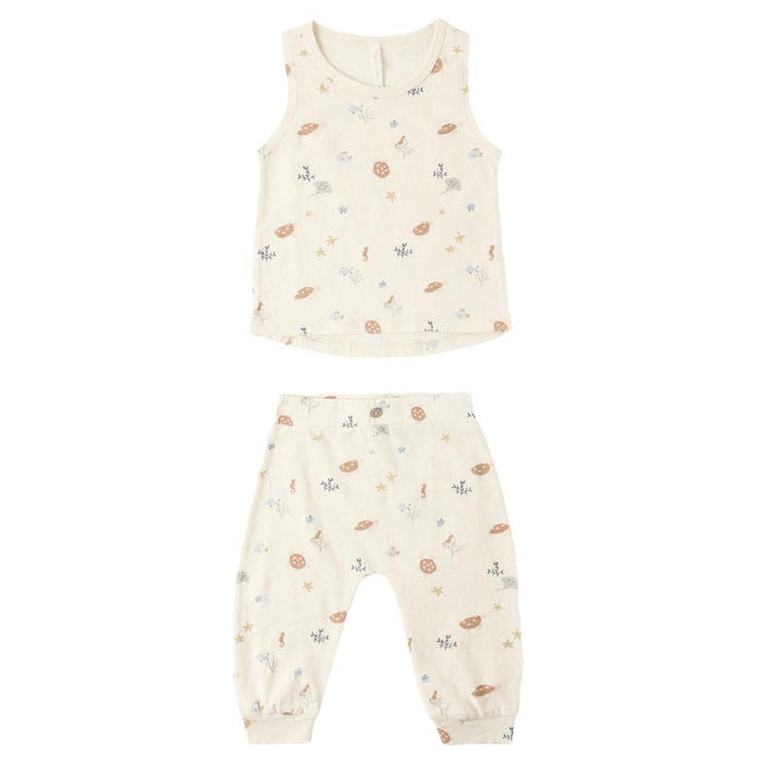 Rylee & Cru - Organic Tank & Pant Set - Aquatic-Sets-0-3M-Posh Baby
