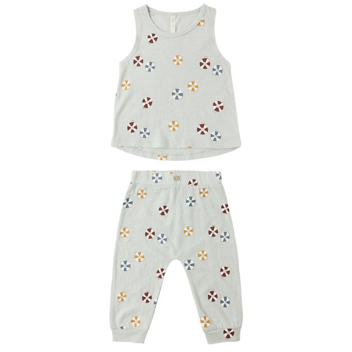 Rylee & Cru - Organic Tank & Pant Set - Sea Floaties-Sets-0-3M-Posh Baby