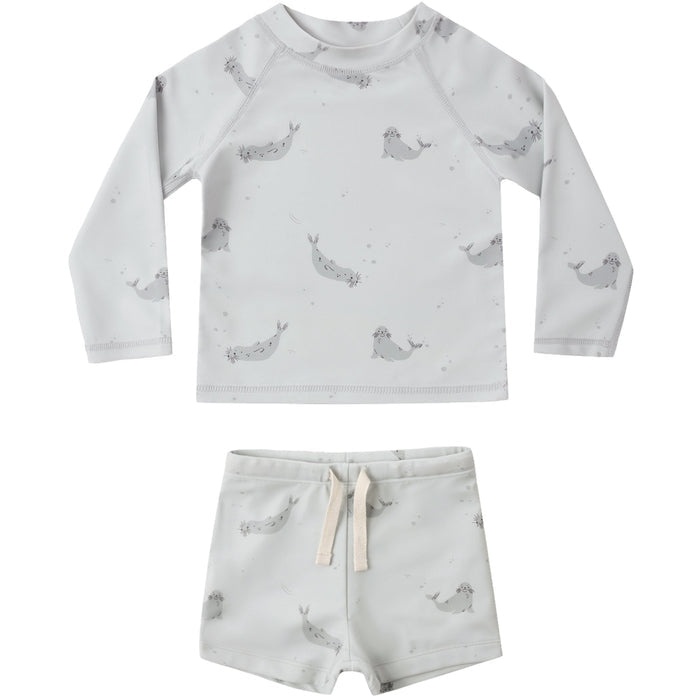 Rylee & Cru - Rashguard & Shorts Set - Seals-Swim-0-3M-Posh Baby