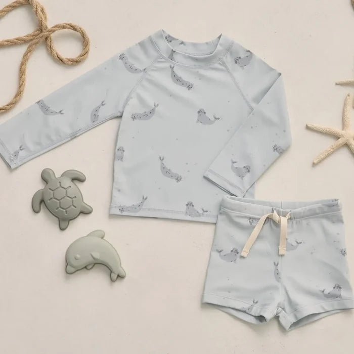 Rylee & Cru - Rashguard & Shorts Set - Seals-Swim-0-3M-Posh Baby