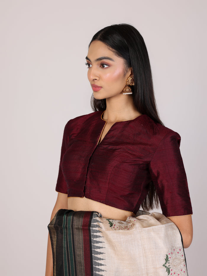 Sandstone Zigzag Khadi Tussar Saree