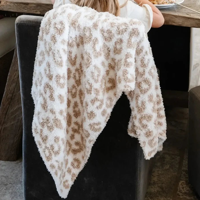 Saranoni - Bamboni Mini Blankets - Double-Layer-Lovey + Security Blankets-Tan Leopard-Posh Baby