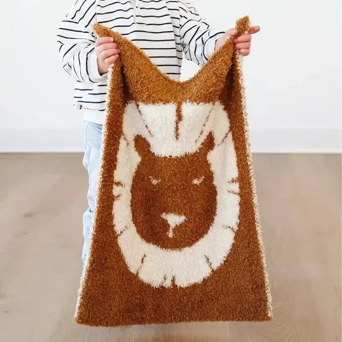 Saranoni - Bamboni Mini Blankets - Double-Layer-Lovey + Security Blankets-Tan Leopard-Posh Baby