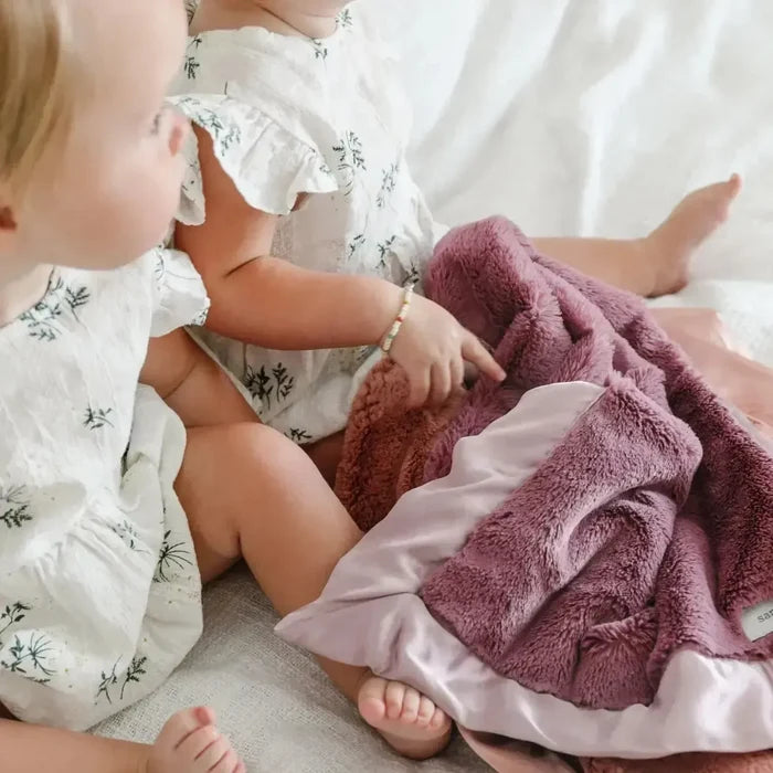 Saranoni - Satin Border Mini Blanket-Lovey + Security Blankets-Evergreen-Posh Baby