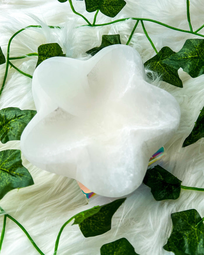 Satin Spar {Selenite} Star Bowl ~4 inches