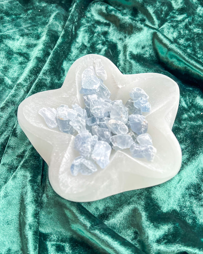 Satin Spar {Selenite} Star Bowl ~4 inches