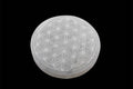 Selenite Round Flower Of Life Bracelet Charging  SET