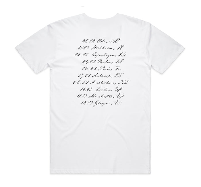 Sharon Van Etten & The Attachment Theory White Tour T-Shirt - Bingo Merch