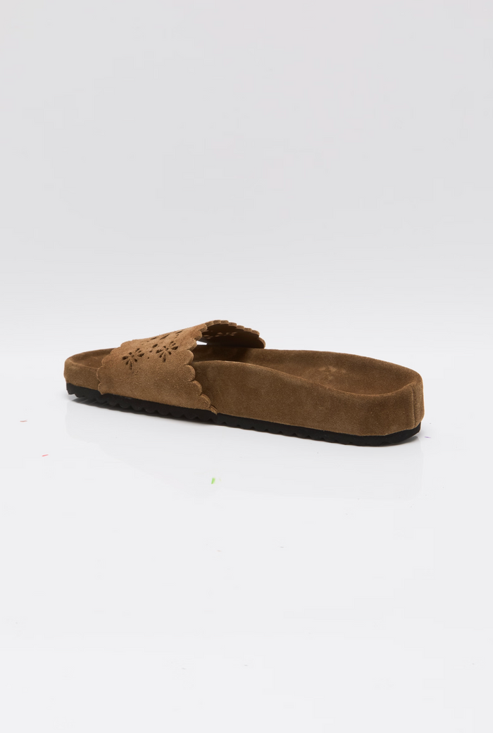 Shore Cut Out Sandal - Light Toffee Suede