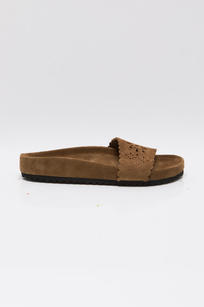 Shore Cut Out Sandal - Light Toffee Suede