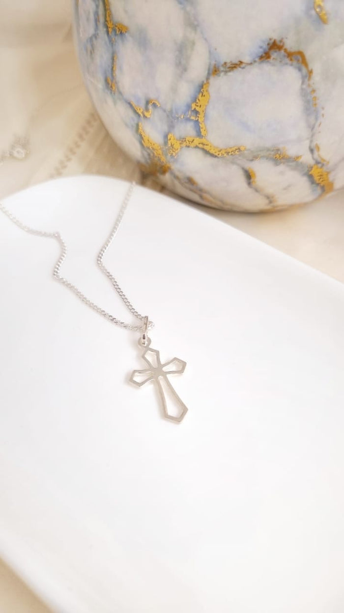 Silver Blessing Cross Necklace