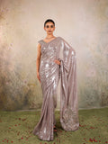 Silver Minimal Net Designer Saree