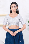 Silver Tissue Embroidered Blouse