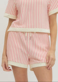Simply Put Together Pink Stripe Knit Short set by entro spring