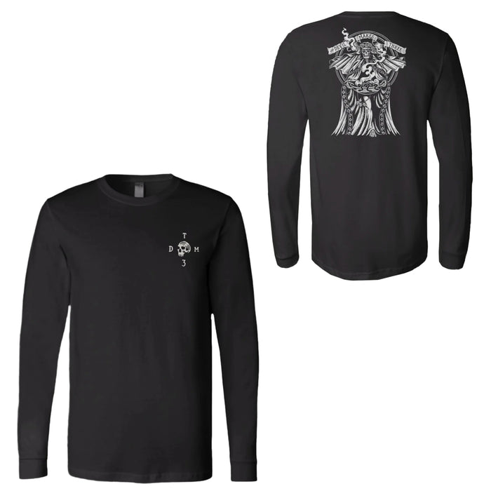 Skeleton Witch Black Longsleeve T-Shirt - Bingo Merch