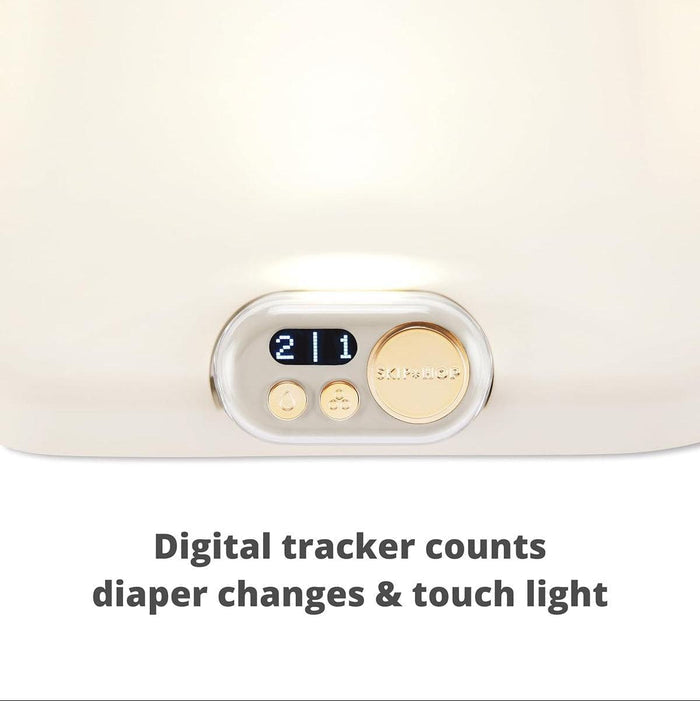 Digital tracker for diaper changes with light on a white background