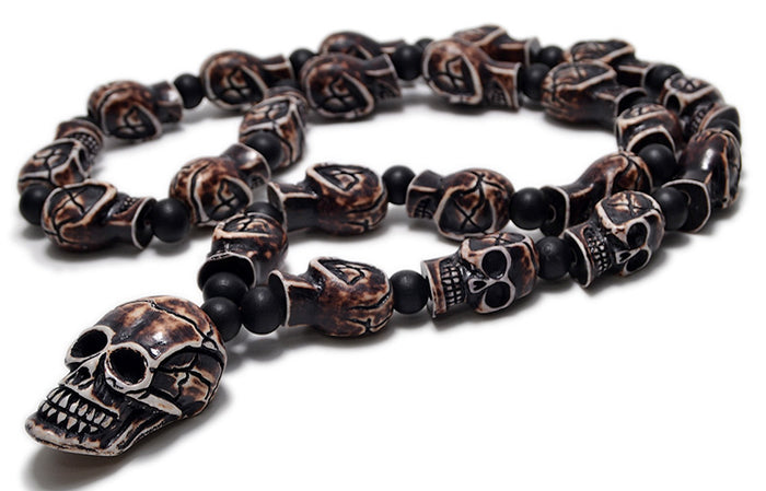 Skull Necklace (Ceremony) Bone and Wood  Voo-Doo..