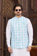 Sky Blue Art Silk Nehru Jacket