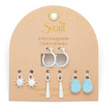 Sky Interchangeable Charm Earrings in Turquoise Silver - Madison's Niche