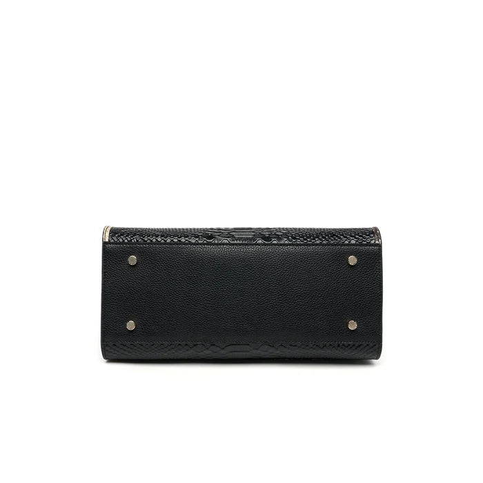 Black snake skin cow leather business tote iPad executive genuine leather FTF Market UK