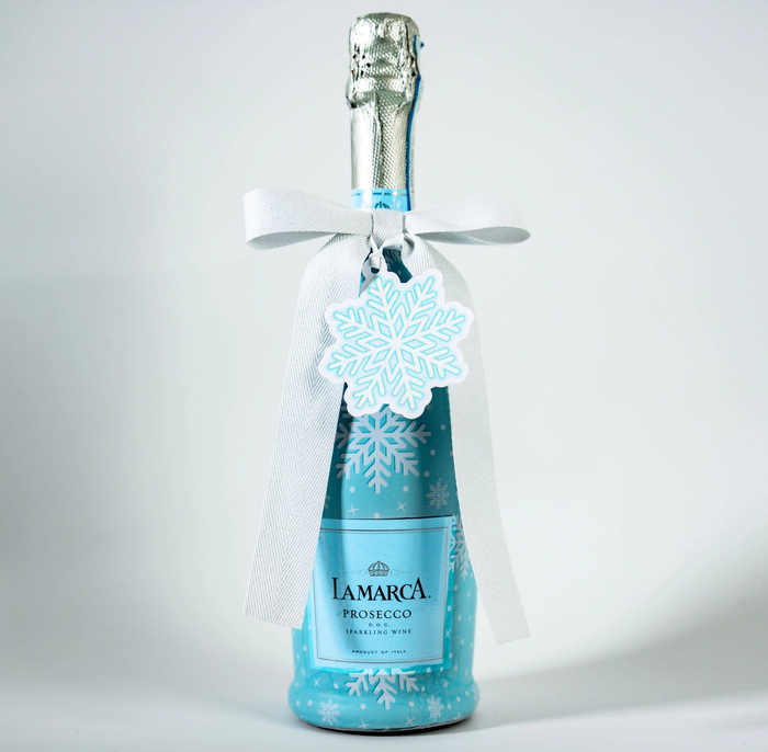 Snowflakes Prosecco Bottle Wrap