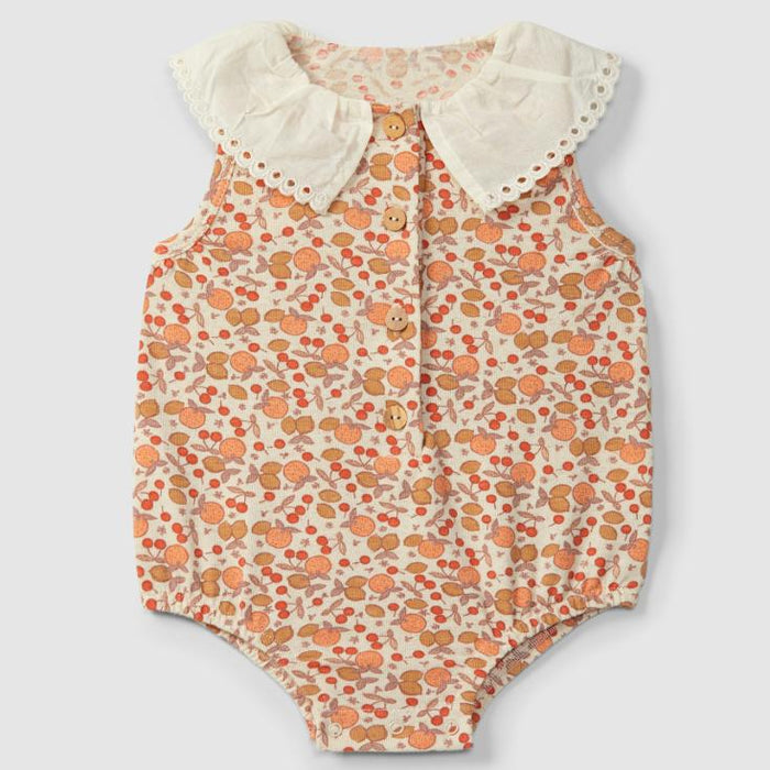 Snug - Collared Bubble Romper - Blossom-Footies + Rompers (Fashion)-0-3M (1M)-Posh Baby