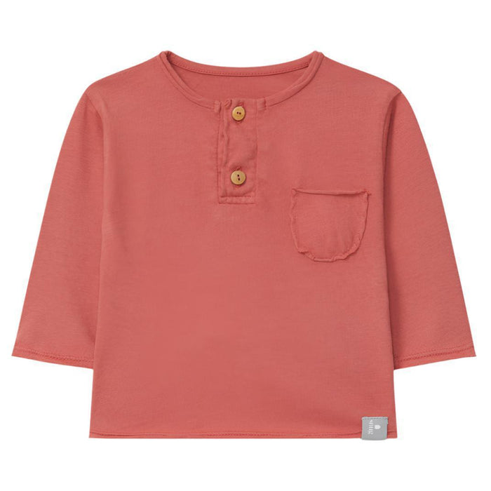 Snug - Organic Lightweight Long Sleeve Tee - Terracotta-Long Sleeves-3M-Posh Baby