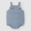 Snug - Organic Overall Bubble Romper - Storm Blue-Footies + Rompers (Fashion)-0-3M (1M)-Posh Baby