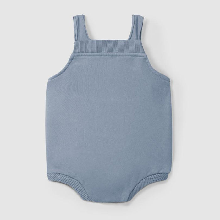 Snug - Organic Overall Bubble Romper - Storm Blue-Footies + Rompers (Fashion)-0-3M (1M)-Posh Baby