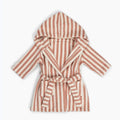 Striped children's robe on a white background