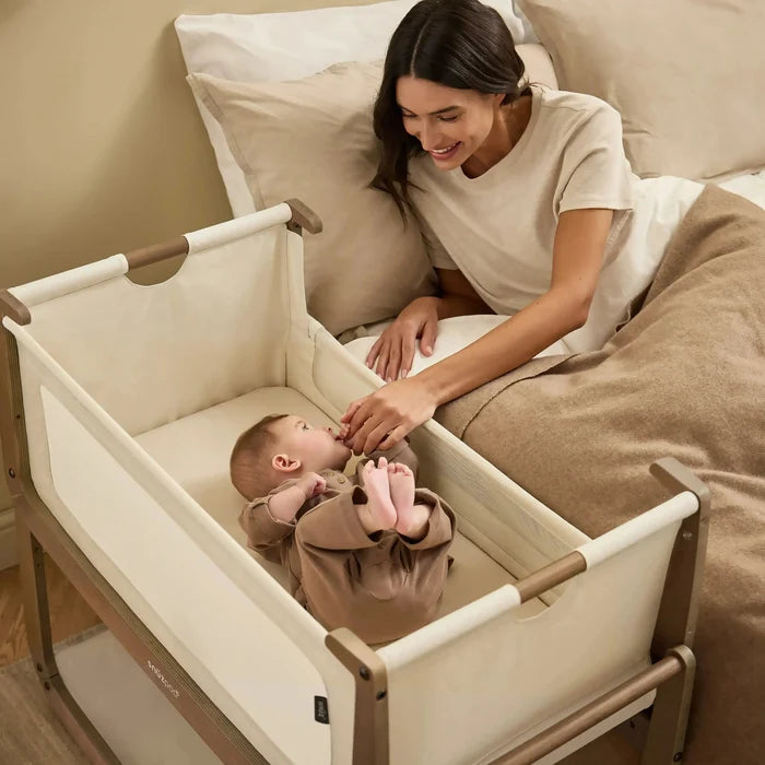 Snuz - SnuzPod5 Bedside Bassinet - Walnut-Bassinets + Cradles-No - Just the Bassinet-Posh Baby