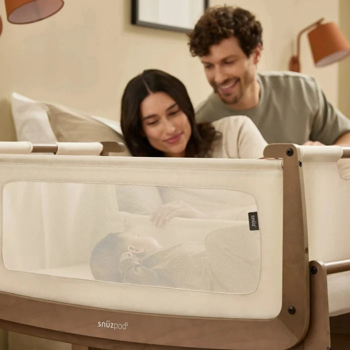Snuz - SnuzPod5 Bedside Bassinet - Walnut-Bassinets + Cradles-No - Just the Bassinet-Posh Baby